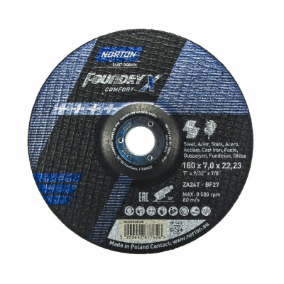 Зачистной круг Norton Foundry X 180x7.0x22.23 ZA24T BF27+ Comfort 