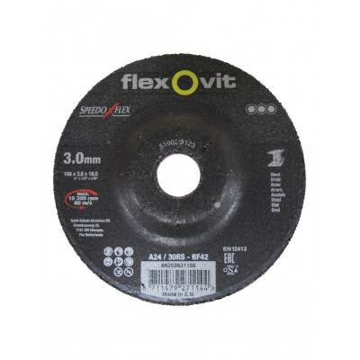 Отрезной диск Flexovit SpeedoFlex 100x3.0x16.0 T42 A24/2R