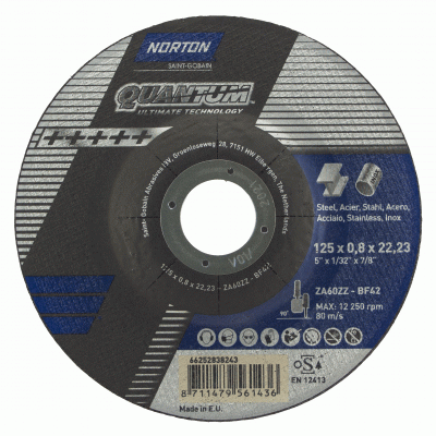 Отрезной тонкий круг Norton Quantum 125x0.8x22,23 мм