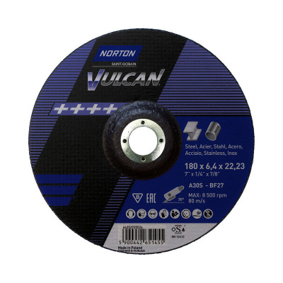 Зачистной круг для металла и нержавеющей стали Norton Vulcan 180x6.4x22.23