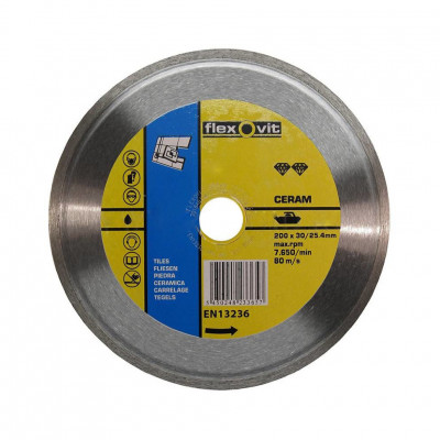 Flexovit CR 200x7x1.7x30/25.4 алмазный диск для керамики
