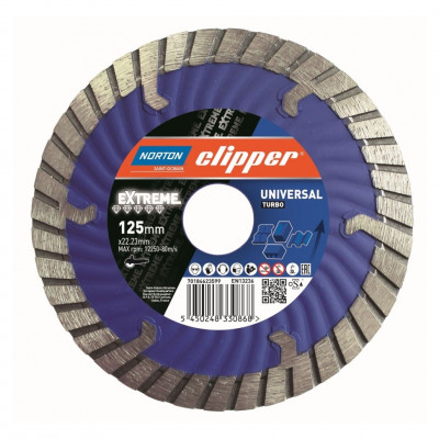 Norton Clipper Extreme Universal Turbo 230x12x2.8x22.23 + Flange алмазный диск для общестроительных материалов