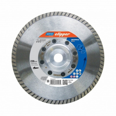 Norton Clipper Classic Universal Turbo Flange 230x2.6x70/22.23 мм с фланцем алмазный диск для общестроительных материалов