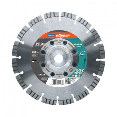 Norton Clipper PRO Granite Turbo 230x2.6x70/22.23 + Flange мм алмазный диск по граниту с фланцем