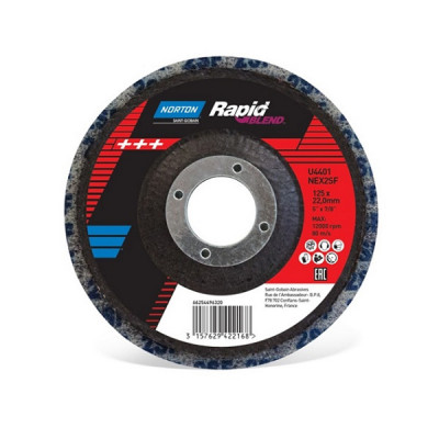Norton Rapid Blend NEX DPC 125x6x22 NEX3SF нетканый абразив для отделки и доводки под УШМ