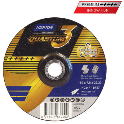 Norton Quantum 3 125x7.0x22.23 INOX созданный кусать зачистной диск с керамикой для нержавеющей стали