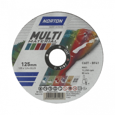 Norton Multi-Material 115x1.6x22.23 C46T BF41 отрезной круг для всех материалов