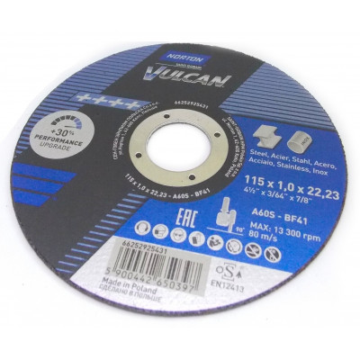 Norton Vulcan 100x3.2x22.23 T42 A30S отрезной диск по металлу и нержавеющей стали